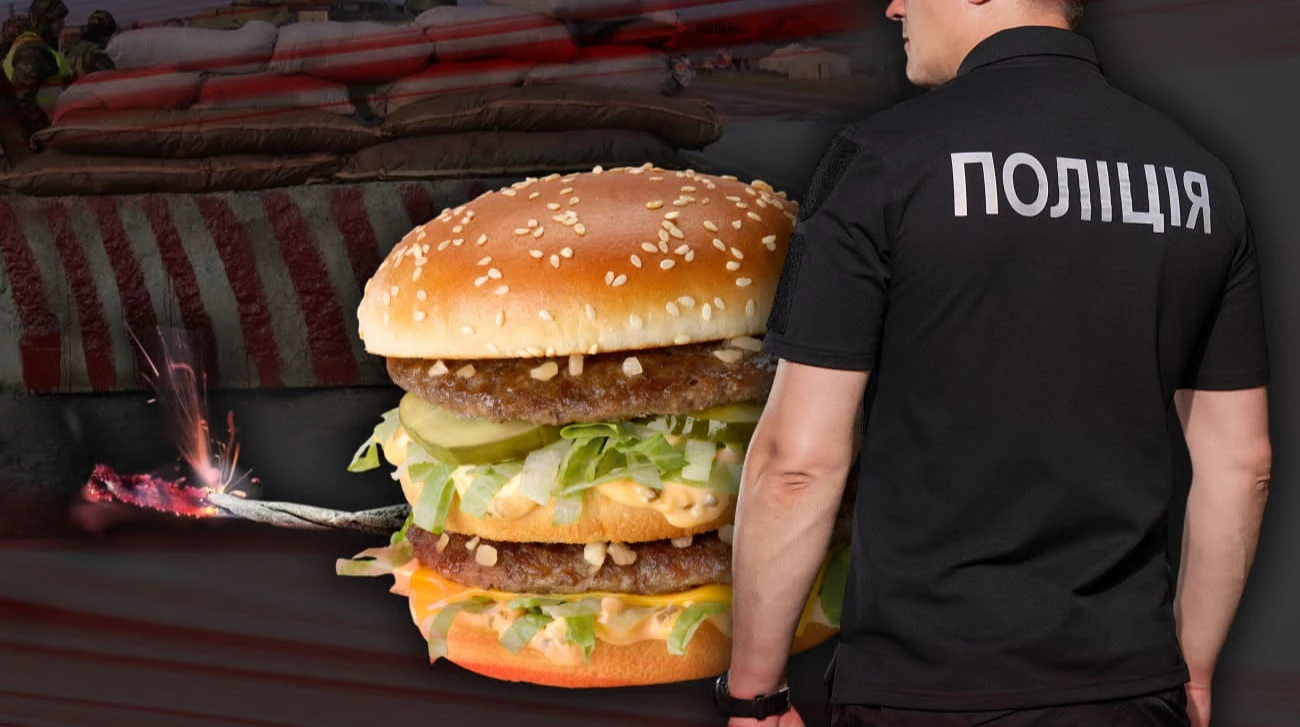 Пакунок McDonald's, під бургер у якому була замаскована саморобна вибухівка на блокпосту у Чернігові