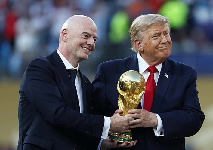 Джанні Інфантіно та Дональд Трамп під час чемпіонату світу з футболу