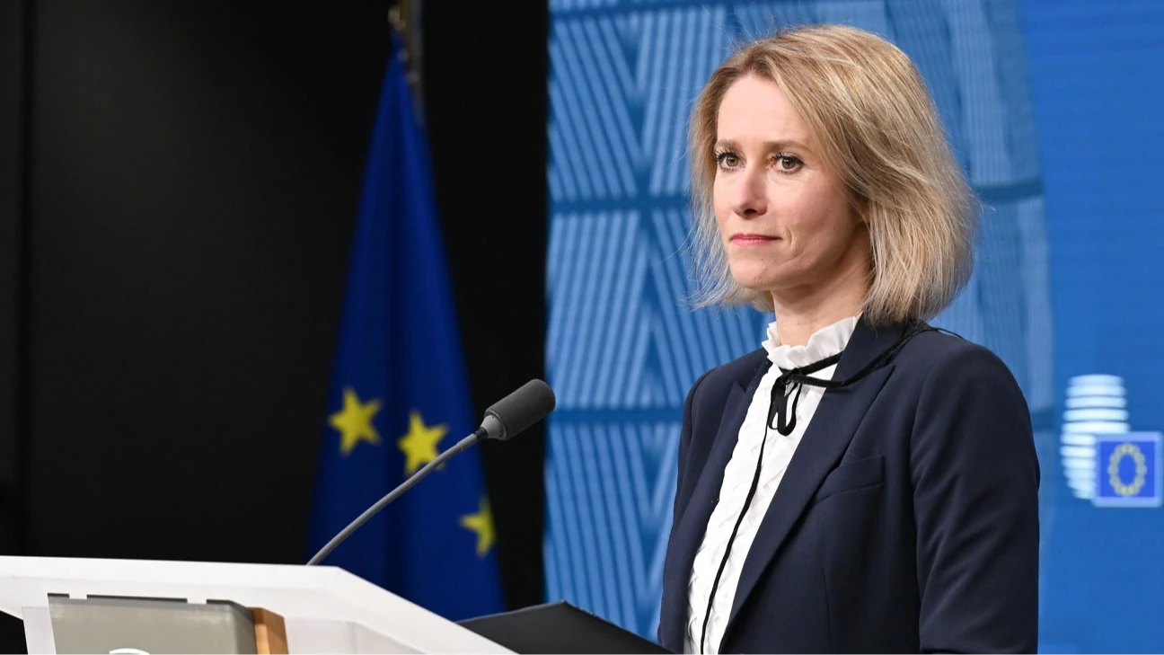 Кая Каллас на полях саміту лідерів ЄС у Брюсселі 16 жовтня